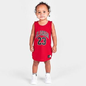 Jordan Girls&apos; Infant Air 23 Jersey Dress in Red/Gym Red Size 12 M - 5811696