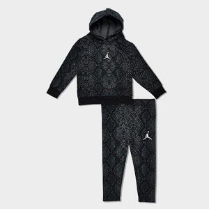 Jordan Girls&apos; Infant Jumpman Python Hoodie and Leggings Set in Black/Black Size 24M Fleece - 5830683