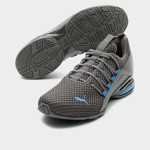 Puma Men&apos;s Axelion Block Training Shoes in Grey/Castlerock Size 14.0 Knit - 3098198
