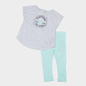 Nike Girls&apos; Infant Converse Shine Tunic Top and Leggings in Blue/Grey/Light Dew Size 24M Cotton/Jersey - 5811701