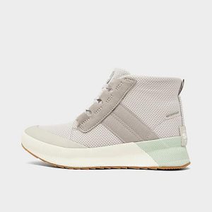 Sorel Women&apos;s Out &apos;N About III Mid Sneaker Boots in Grey/Moonstone Size 10.0 Leather/Canvas/Suede - 3514799