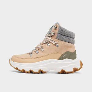 Sorel Women&apos;s Kinetic™ Breakthru Conquest Sneaker Boots in Beige/Nova Sand Size 10.0 Leather/Suede/Fleece - 3514823