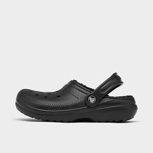 Crocs Little Kids&apos; Lined Classic Clog Shoes in Black/Black Size 13.0 Fur - 5652639