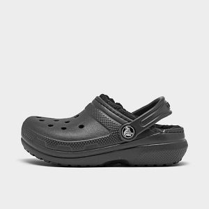 Crocs Kids&apos; Toddler Classic Lined Clog Shoes in Black/Black Size 10.0 Fleece - 5652653