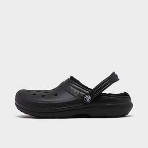 Crocs Big Kids&apos; Classic Lined Clog Shoes in Black/Black Size 6.0 - 5652621