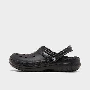 Crocs Classic Lined Clog Shoes in Black/Black Size 3.0 - 3055082