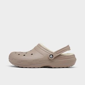 Crocs Classic Lined Clog Shoes in Beige/Mushroom Size 13.0 - 3199924