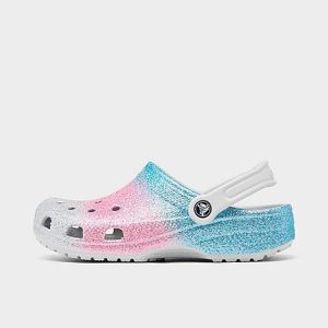 Crocs Girls&apos; Big Kids&apos; Classic Glitter Clog Shoes in Brown/Shimmer Size 6.0 - 3198205