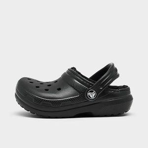 Crocs Kids&apos; Toddler Classic Lined Clog Shoes in Black/Black Size 9.0 Fleece - 3163396