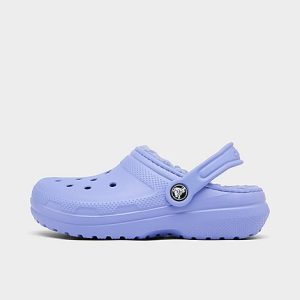 Crocs Little Kids&apos; Lined Classic Clog Shoes in Purple/Digital Violet Size 12.0 Fur - 3198507