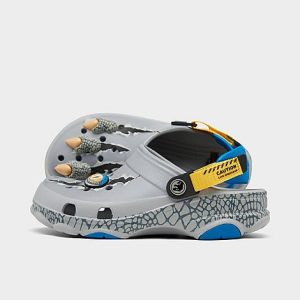 Crocs Big Kids&apos; All-Terrain Jurassic World Classic Clog Shoes in Grey/Slate Grey Size 6.0 - 3170011