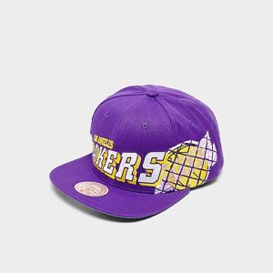 Mitchell And Ness Los Angeles Lakers The Grid Snapback Hat in Purple/Purple - 8203209