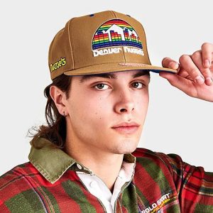 Mitchell And Ness Denver Nuggets NBA Wheat Hardwood Classics Snapback Hat in Beige/Wheat - 8206871