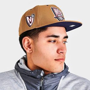 Mitchell And Ness New Jersey Nets NBA Wheat Hardwood Classics Snapback Hat in Beige/Wheat - 8206853
