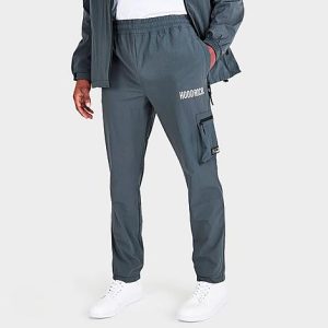 Hoodrich Men&apos;s OG Curse Tech Woven Cargo Pants in Grey/Solid Grey Size 2XL Polyester - 5824327