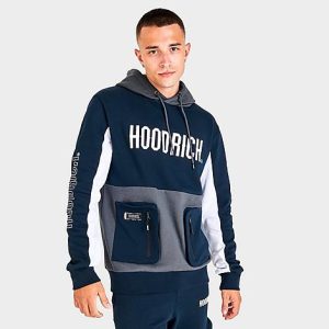 Hoodrich Men&apos;s Stamp Cargo Hoodie in Blue/Navy Size 2XL Cotton - 5824242