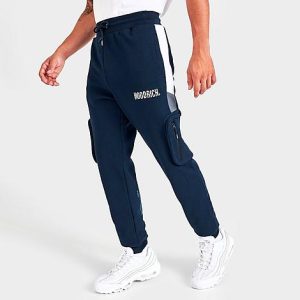 Hoodrich Men&apos;s Stamp Cargo Jogger Pants in Blue/Navy Size 2XL Cotton/Polyester/Fleece - 5824247