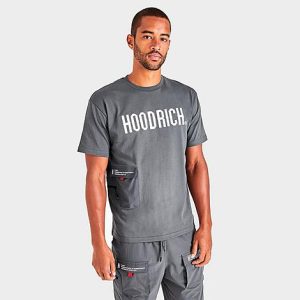 Hoodrich Men&apos;s Blitz Cargo T-Shirt in Grey/Solid Grey Size XL 100% Cotton - 5824311