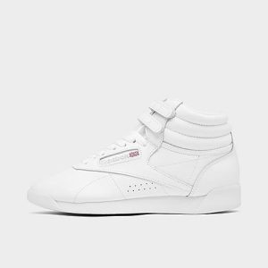 Reebok Women&apos;s Freestyle Hi Casual Shoes in White/White Size 10.0 Leather - 2995358