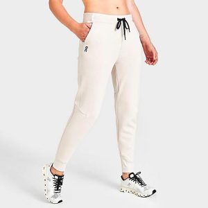 On Women&apos;s Jogger Sweatpants in White/Pearl Size XL Polyester - 5823578