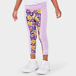 Nike Girls&apos; Toddler Icon Clash Dri-FIT Leggings in Purple/Violet Shock Size 3 T Polyester - 5812233