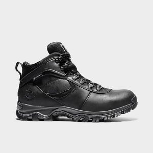Timberland Men&apos;s Mt. Maddsen Mid Waterproof Hiking Boots (Wide Width) in Black/Black Full Grain Size 12.0 Leather/Plastic - 3056512