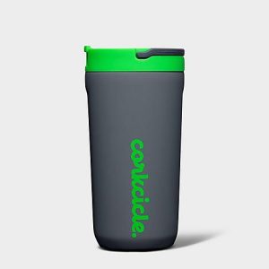 Corkcicle Kids Cup in Grey/Electric Lime Size 12OZ Straw - 8206701