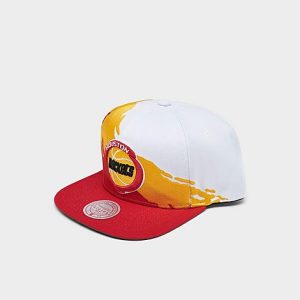 Mitchell And Ness Houston Rockets NBA Paintbrush Snapback Hat in Red/Red 100% Polyester/Wool - 8205110