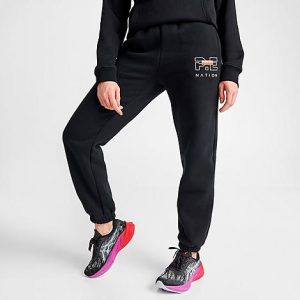 P.e Nation Women&apos;s Full Start Jogger Pants in Black/Black Size XL Cotton/Fleece - 5886054