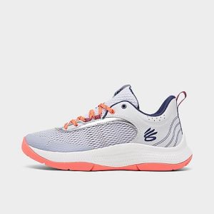 Under Armour Big Kids&apos; 3Z6 Basketball Shoes in Orange/White/Mod Gray Size 7.0 Leather/Nylon - 3174754