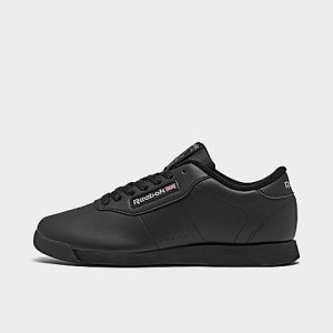 Reebok Women&apos;s Princess Casual Shoes (Wide Width D) in Black/Black Size 11.0 Leather - 2460969
