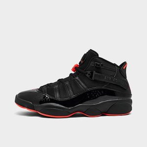 Jordan Men&apos;s Air 6 Rings Basketball Shoes in Black/Black Size 11.5 Leather - 3149649