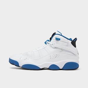 Jordan Men&apos;s Air 6 Rings Basketball Shoes in White/White Size 9.5 Leather - 3104842