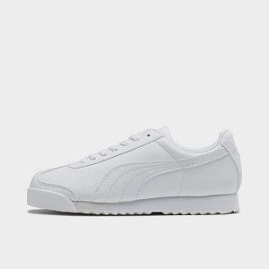 Puma Big Kids&apos; Roma Basic Casual Shoes in White/ White Size 1.5 Leather - 3222934