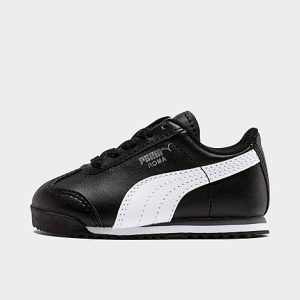 Puma Boys&apos; Toddler Roma Basic Casual Shoes in Black/Black Size 4.0 Leather - 5682465
