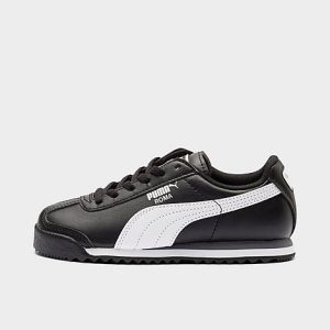Puma Little Kids&apos; Roma Casual Shoes in Black/ Black Size 3.5 Leather - 5682500