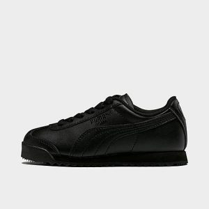 Puma Little Kids&apos; Roma Casual Shoes in Black/ Black Size 13.5 Leather - 5682512