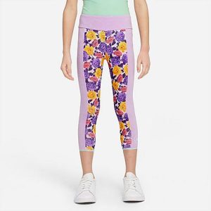 Nike Girls&apos; Little Kids&apos; Icon Clash Dri-FIT Leggings in Purple/Violet Shock Heather Size 6X Polyester - 5811864