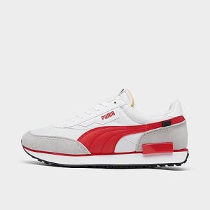 Puma Men&apos;s Future Rider Play On Fairgrounds Casual Shoes in Red/White/ White Size 13.0 Leather/Suede - 3174484