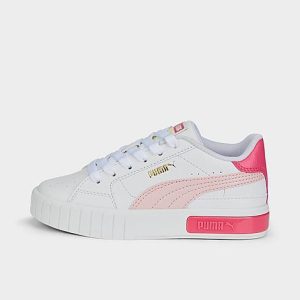 Puma Girls&apos; Little Kids&apos; Cali Star Casual Shoes in White/White Size 3.5 Leather - 3509166