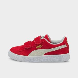 Puma Little Kids&apos; Suede Classic XXI V Hook-and-Loop Casual Shoes in Red/High Risk Red Size 13.5 - 3207521