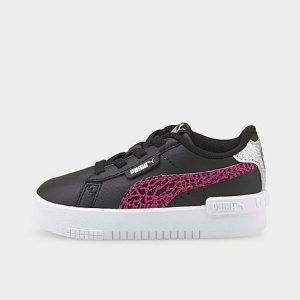 Puma Girls&apos; Toddler Jada Summer Roar Alternative Closure Casual Shoes in Black/ Black Size 4.0 Leather - 3204108