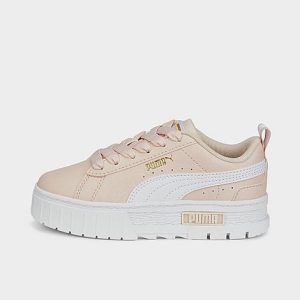 Puma Girls&apos; Little Kids&apos; Mayze Leather Casual Shoes in Pink/Coral Size 12.5 - 3509293