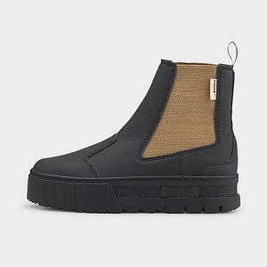 Puma Women&apos;s Mayze Chelsea Pop Sneaker Boots in Black/ Black Size 11.0 Leather - 3508646