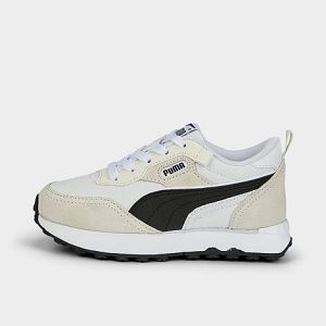 Puma Little Kids&apos; Rider FV Future Vintage Casual Shoes in White/ White Size 13.5 Nylon/Suede - 3509410
