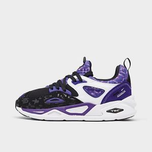 Puma Big Kids&apos; x Minecraft TRC Blaze Casual Shoes in Purple/ White Size 7.0 Suede/Lycra - 3171986