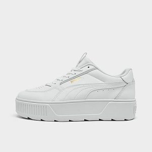 Puma Women&apos;s Karmen Rebelle Platform Casual Shoes in White/White Size 7.5 Leather - 3176042