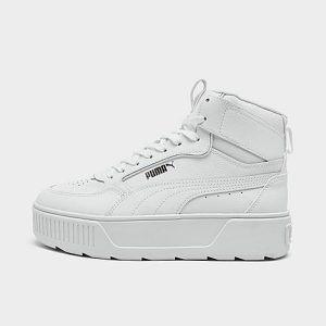 Puma Women&apos;s Karmen Rebelle Platform Mid Casual Shoes in White/White Size 7.5 Leather - 3176020