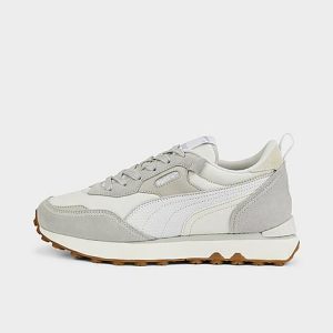 Puma Women&apos;s Rider FV Soft Casual Shoes in Grey/Ivory Size 11.0 Nylon/Suede - 3508977