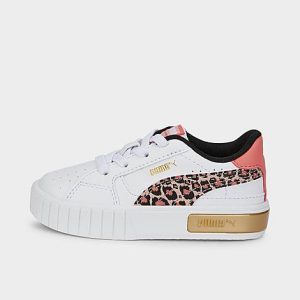 Puma Girls&apos; Toddler Cali Star Wild Casual Shoes in White/ White Size 10.0 Leather - 3204163